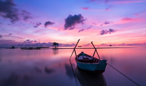 Boot Wasser Sonnenuntergang Sonnenaufgang Abendstimmung 